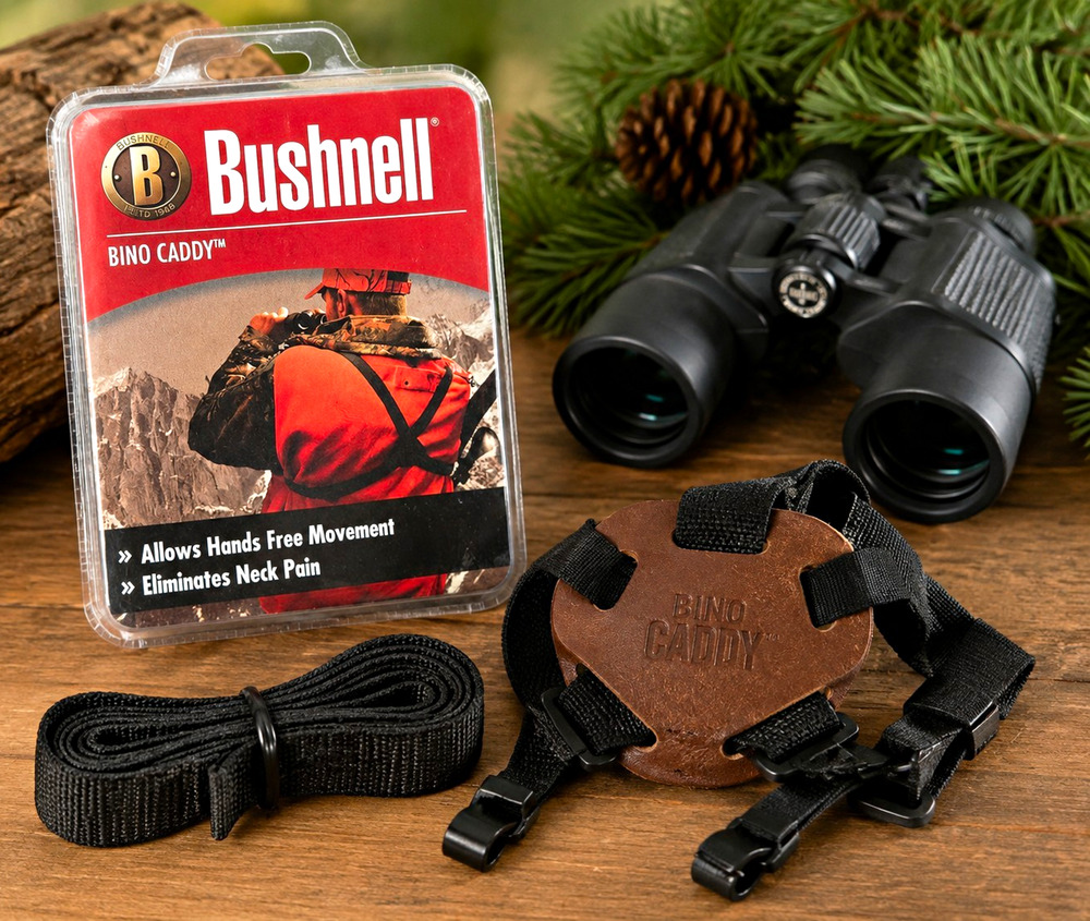 Bushnell Bino Caddy Binocular Harness Strap Hands Free Hunting Hiking Black